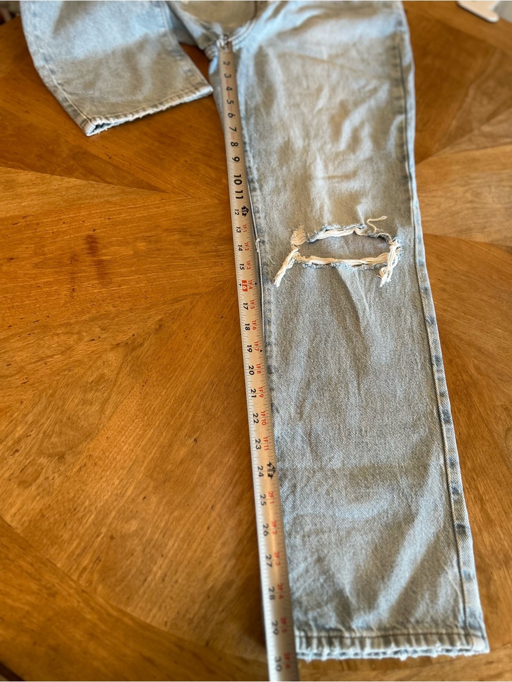 PacSun Light Wash High Rise Distressed Dad Jeans - Button Fly - NWT - Waist: 30 - Picture 8 of 12